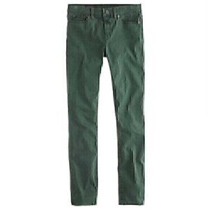 J. CREW Sateen Toothpick Pant Olive ish Green Super Skinny Cropped Crop Ankle 27